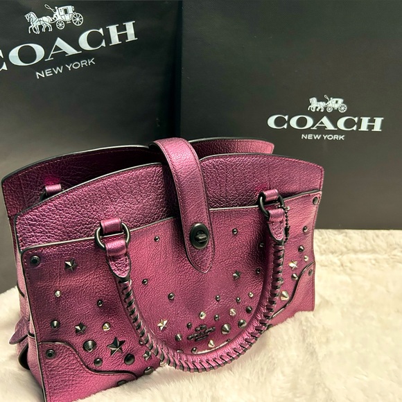 Coach Handbags - HP🎉🎉🎉NWOT Coach Mercer Satchel 24 Metallic Stud Purse Star Rivets